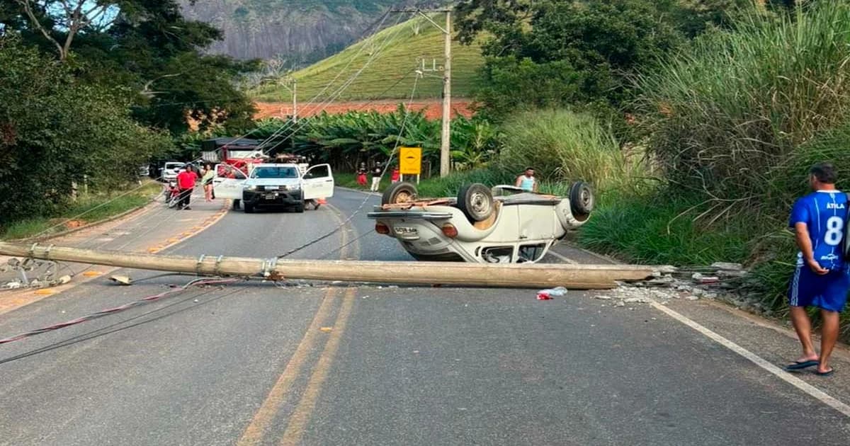Acidente Grave Interrompe Energia e Deixa Dois Feridos em Rodovia Capixaba