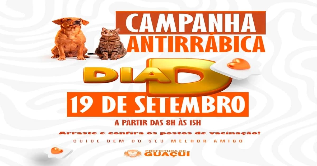 Guaçuí Antecipa Proteção: Campanha de Vacinação Contra Raiva Movimenta Cães e Gatos