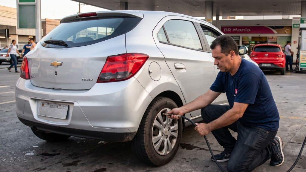 Posto de Combustíveis Inova: Calibragem de Pneus Agora é Paga para Não Clientes