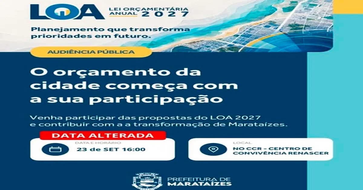 Marataízes: Consulta Pública para Orçamento de 2027 Abre Caminho para Participação Cidadã