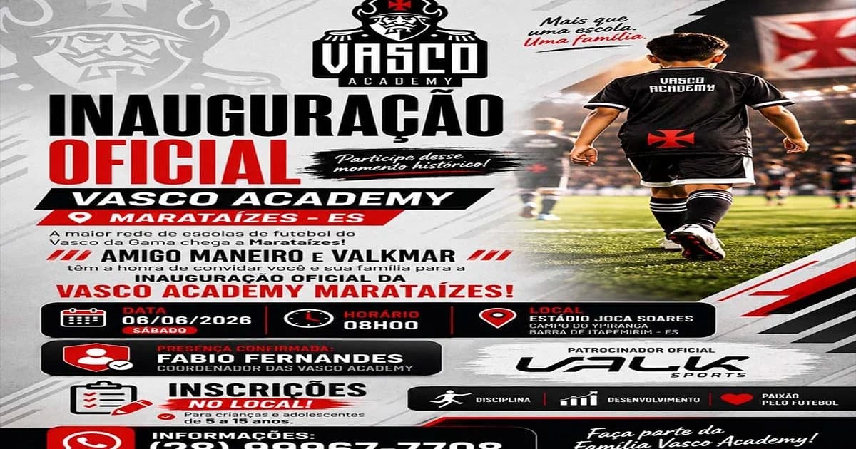 Vasco Academy chega a Marataízes e abre inscrições para jovens atletas