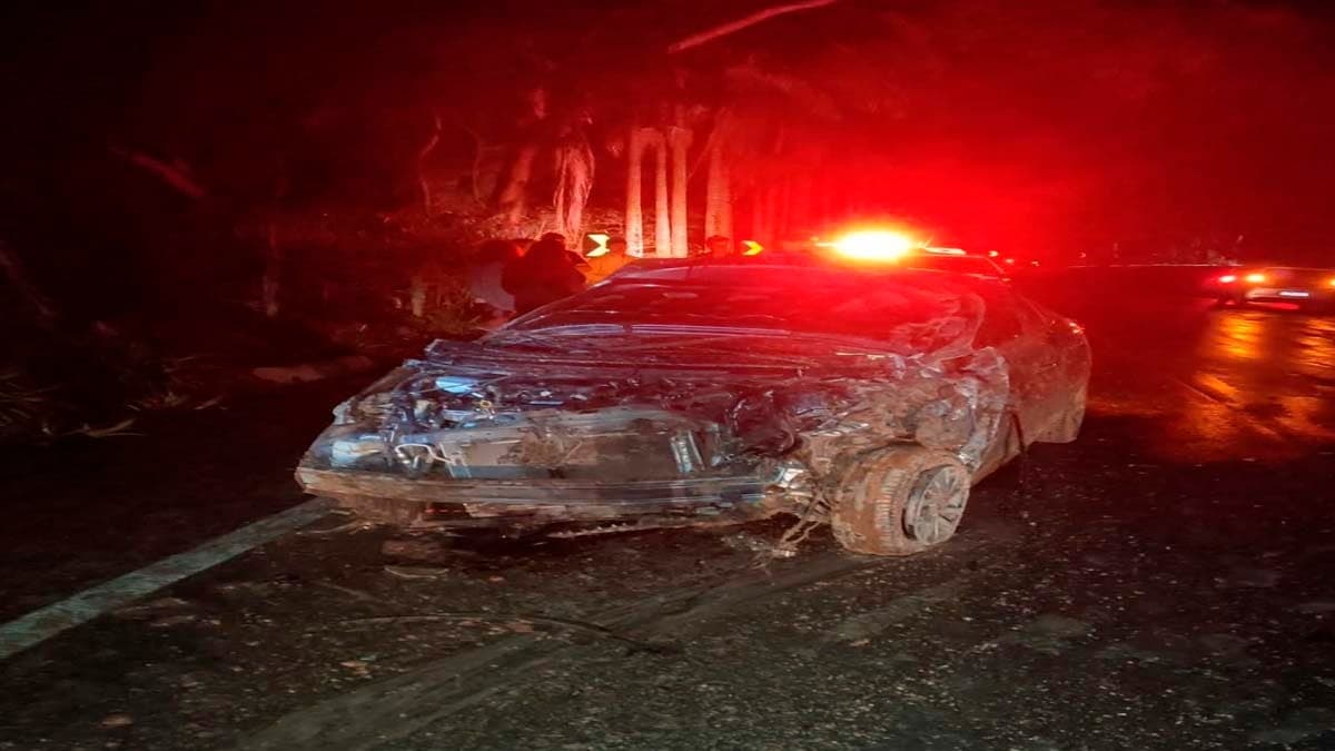 Carro Capota em BR e Motorista Desaparece