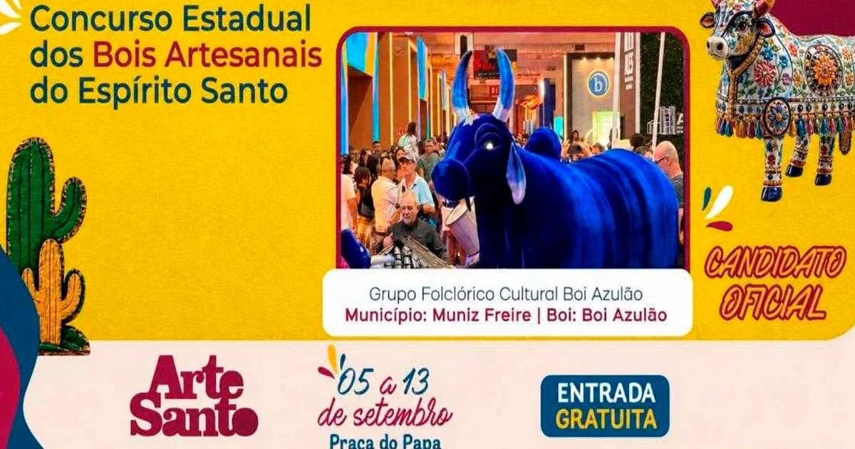 Boi Azulão Representará Muniz Freire na Arte Santo 2026