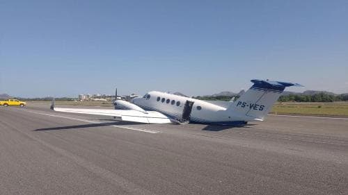 Avião com cantor Anderson Freire faz pouso de emergência no Aeroporto de Vitória após falha no trem de pouso