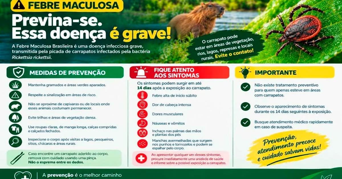 Alerta de Febre Maculosa em Muniz Freire: Autoridades Pedem Cautela