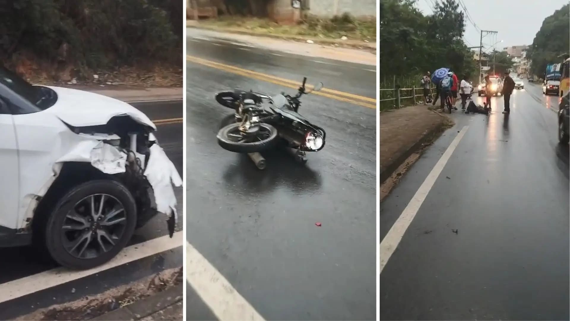 Motociclista fica ferido em acidente com carro em avenida de Cachoeiro