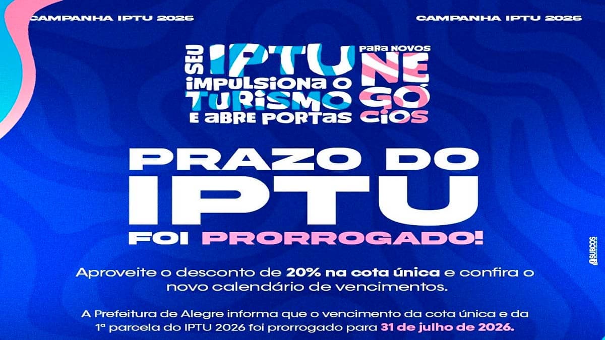 IPTU 2026: Alegre Amplia Prazo e Beneficia Contribuintes