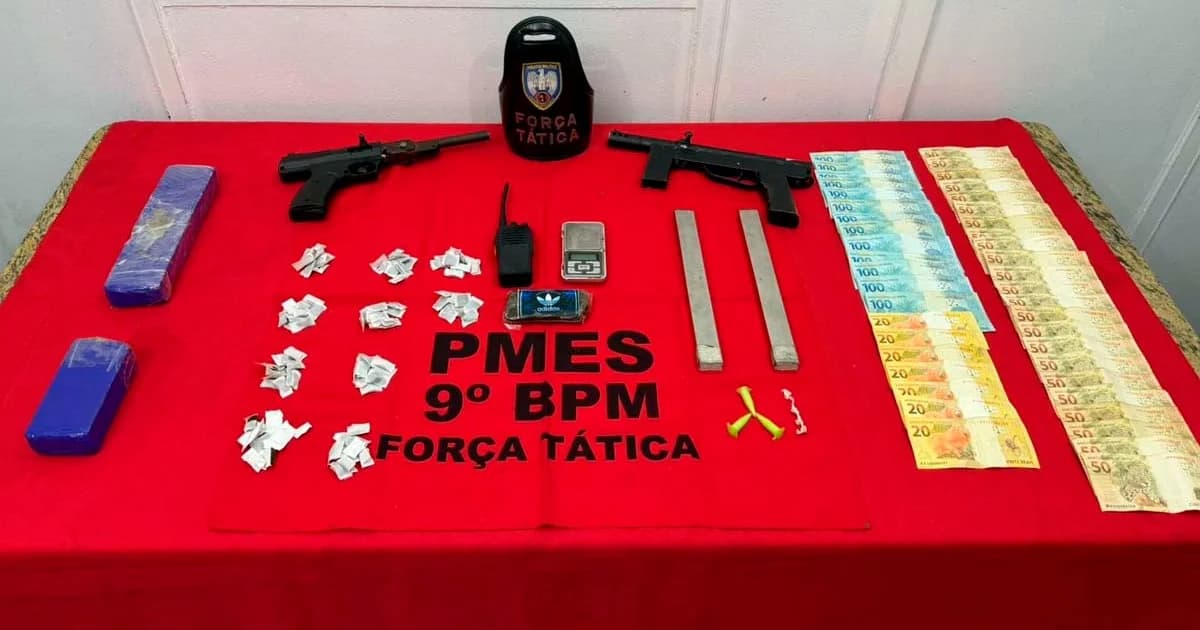 PM apreende submetralhadora, drogas e prende foragido em Cachoeiro